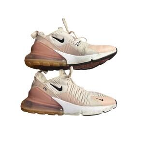 Nike Air Max 270 Shoes Womens Size 6.5 Soft Pink Beige Black Running AH6789-604